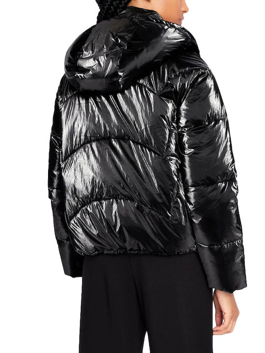 Armani Exchange Kurz Damen Puffer Jacke für Winter Schwarz