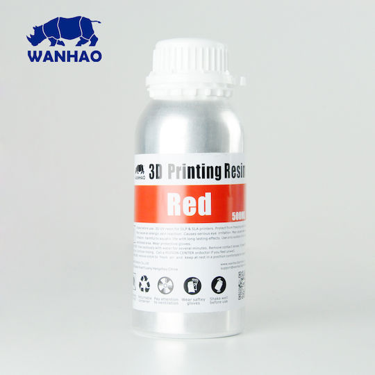 Wanhao Standard Resin for 3D Printer Red 500ml (0401228)