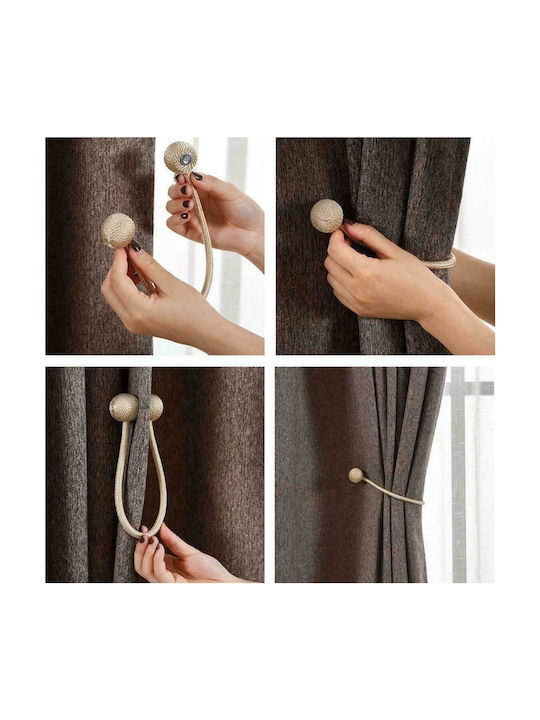 My Home Luxury Fabric Curtain Tie-Back Magnetic Lake Blue 2τμχ