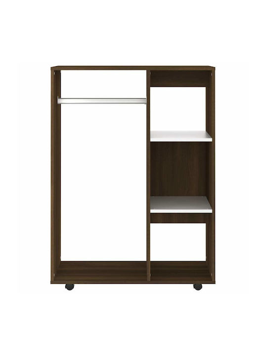 Single Door Wardrobe Καφέ Δρυς 80x40x110cm