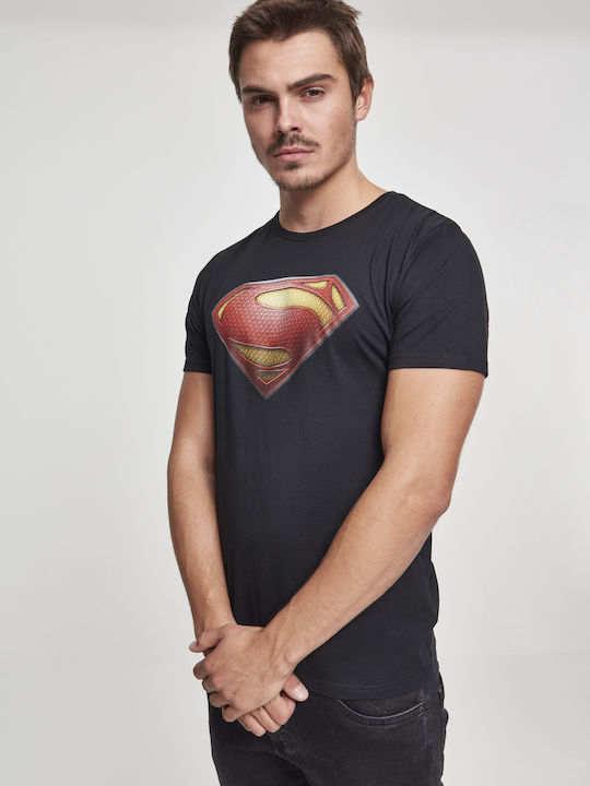 Merchcode Men JL T-shirt Superman Schwarz Baumwolle MC148