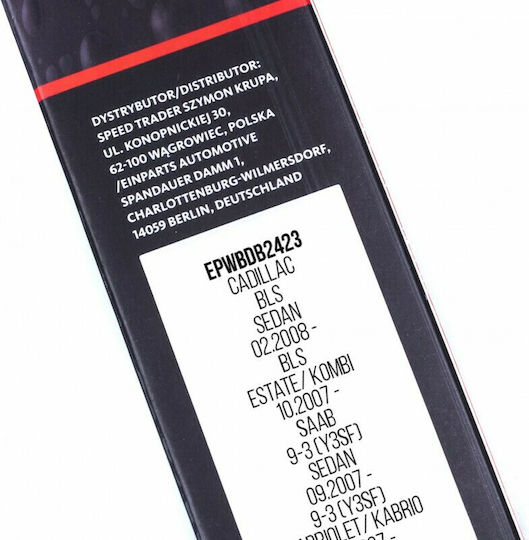 Einparts Front Set Car Wiper Blades 600mm 580mm for Saab 9-3