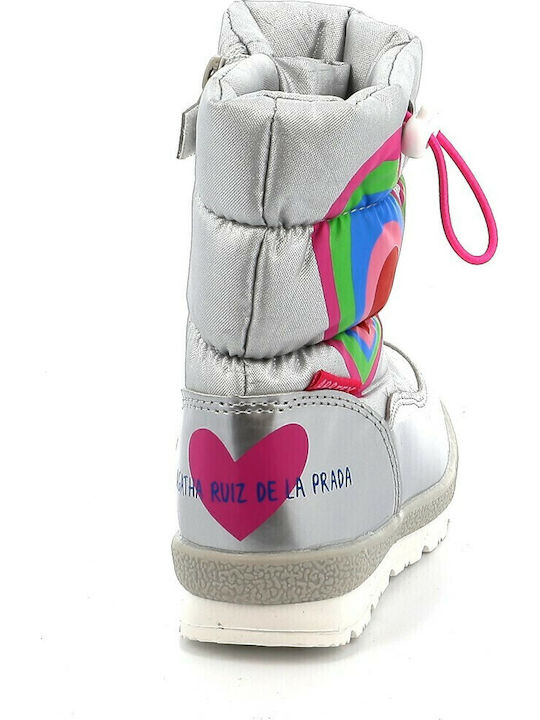 Anatomical Kids Snow Boots with Zipper Silver