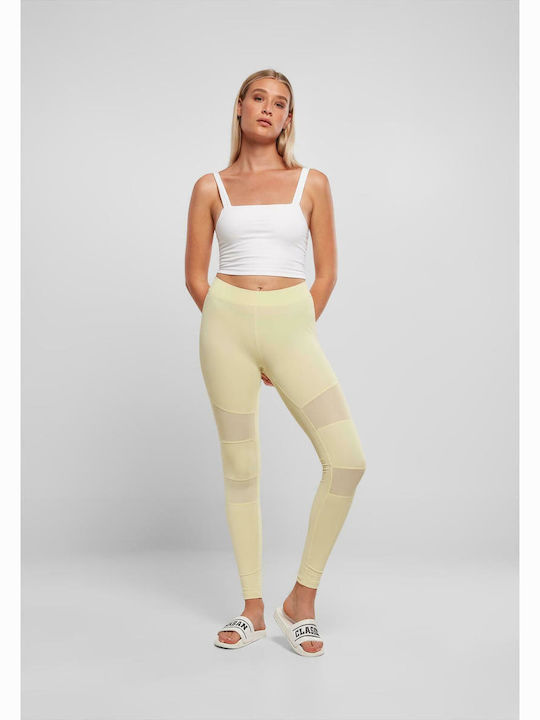 Instruire Colanti de femei Lung Colanti Talie inalta Soft Yellow