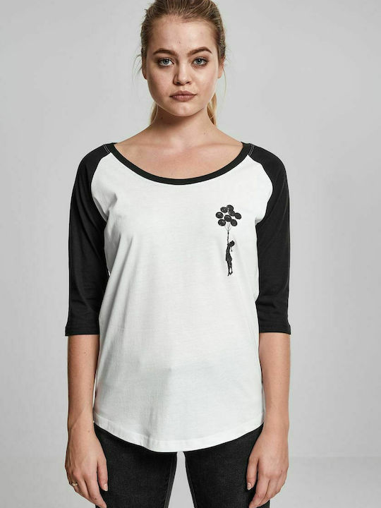 Damen T-Shirt Weiß/Schwarz
