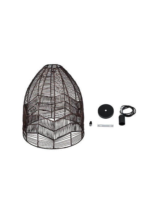 GloboStar Aloha Hängelampe Braun mit Seil für Fassung E27 45x43x46cm.