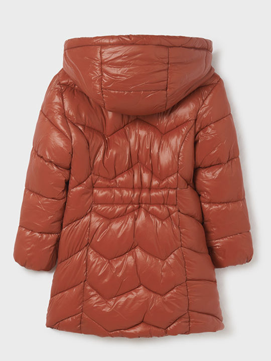 Kids' Parka Long with Hood Burgundy Ecofriends