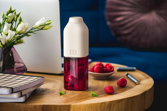 Monbento Positive M Bottiglia Grătare comerciale Plastic con tappo a vite Pink Flamingo 500ml