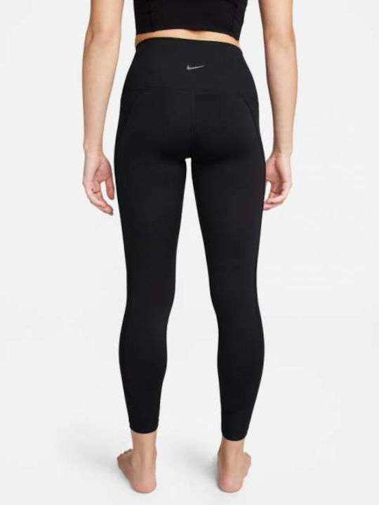 Nike Dri-Fit Yoga Γυναικείο Cropped Κολάν Μαύρο