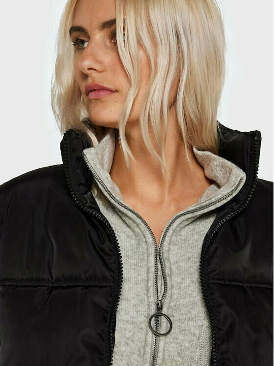 Women's Short Puffer Jacket for Winter Black