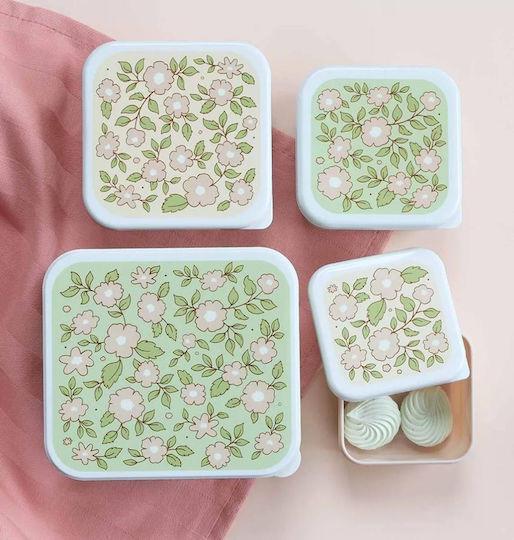 A Little Lovely Company Blossoms Plastic Kids' Lunch Set 0.85lt Pink x x 6cm