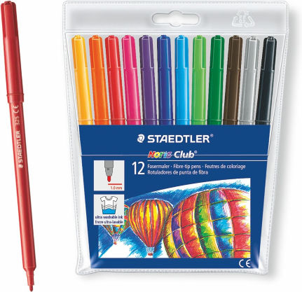 Staedtler Noris Club Μαρκαδόροι Ζωγραφικής Λεπτοί Σετ 12 χρώματα