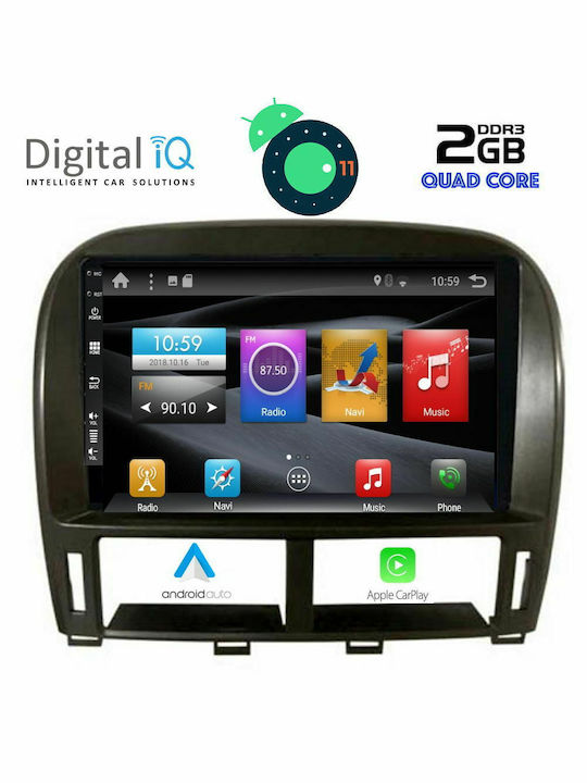 Digital IQ Car Audio System for Jaguar XF Lexus LS / LX LS 430 / XF 430 2000-2006 (Bluetooth/USB/WiFi/GPS/Apple-Carplay) with Touch Screen 9"