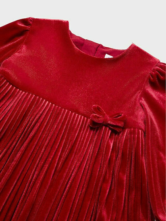 Mayoral Girls Dress Velvet Red