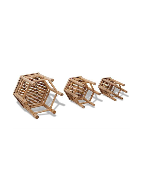 Hölzernes Gartenhocker Exterieur 3Stücke 50x43x40cm