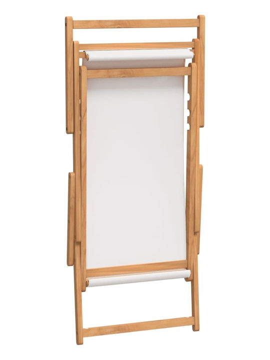 Сезлонг с Подлакътници & Бял Плат 60x126x87.5см