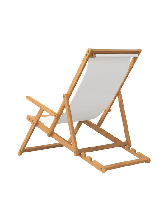 Сезлонг с Подлакътници & Бял Плат 60x126x87.5см