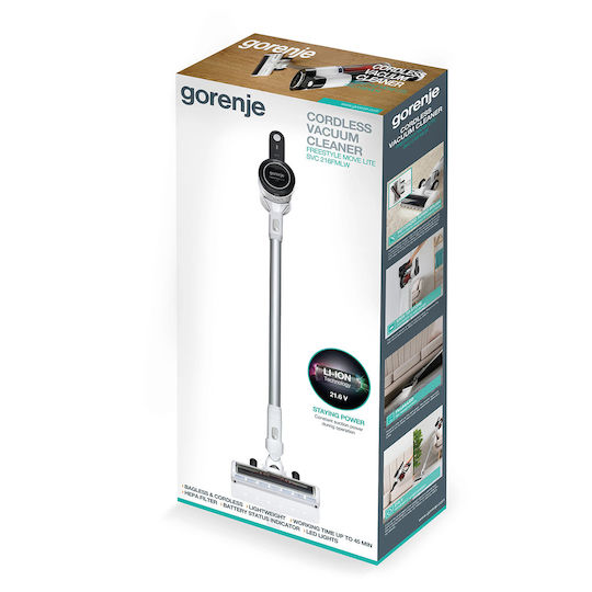 Gorenje SVC216FMLW Rechargeable 2 in 1 Stick & Handheld Vacuum 21.6V White