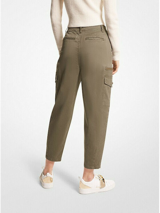 Michael Kors Women's Cotton Cargo Trousers Khaki