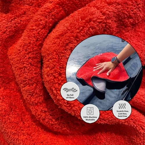 Feral Detailing Pro Cloth Microfiber Drying for Body Car Red 45x40cm