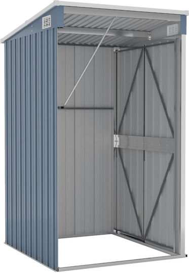 Metallic Garden Shed Galvanized Grey with Air Vents M1.18xW1xH1.78m