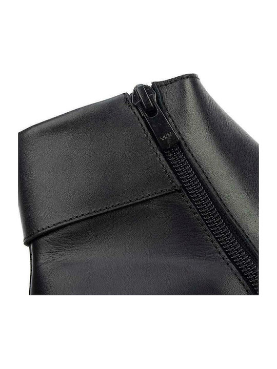 Ghete dama de piele cu Platformă Negru