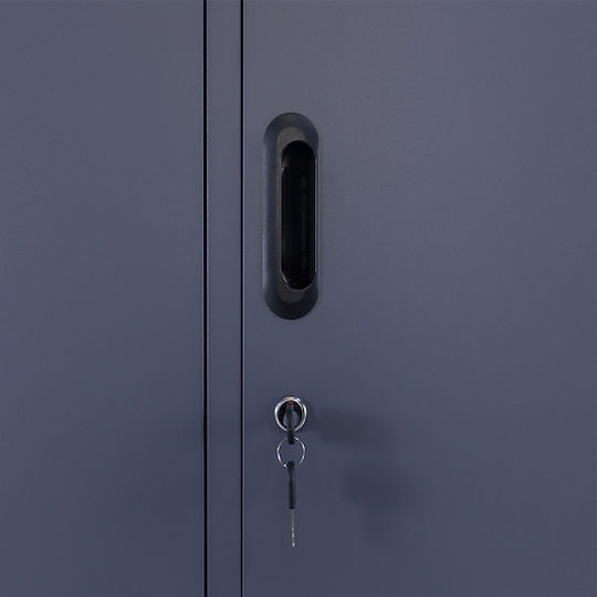 Dulap Metalic cu 15 Dulapuri Antracit Checkmate 90x45x180cm