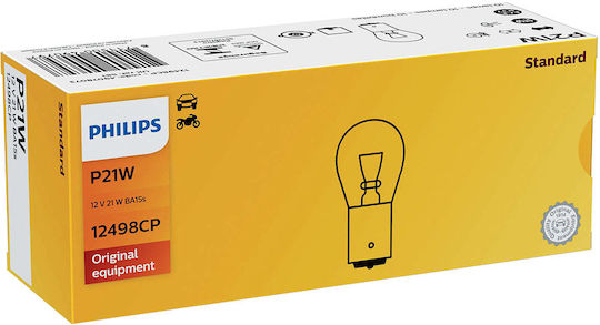 Philips Λάμπα Αυτοκινήτου & Μοτοσυκλέτας P21W-BA15S-1156 12V 21W 1τμχ