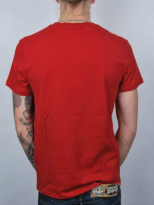 Cheap Monday Herren T-Shirt Kurzarm Rot