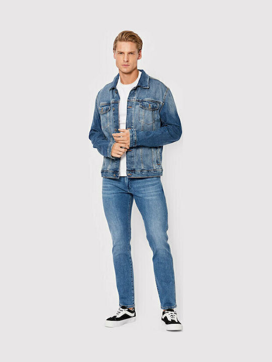 Larston Men's Jeans Pants with Slim Tapered Fit Blue