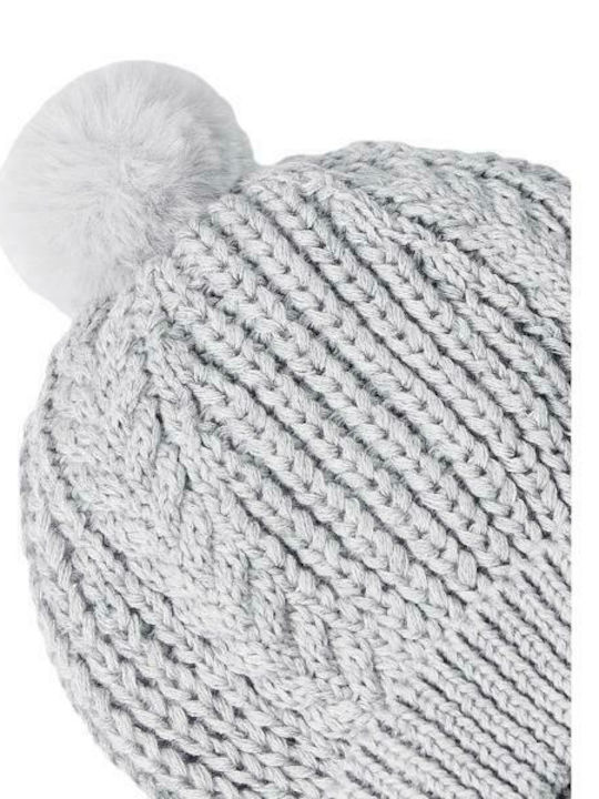 Kids Beanie Set with Gloves Knitted Gray