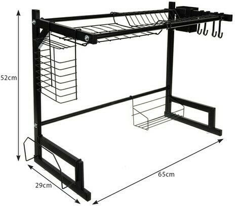 Στραγγιστήρι Νεροχύτη Μεταλλικό Μαύρο 65x29x52cm