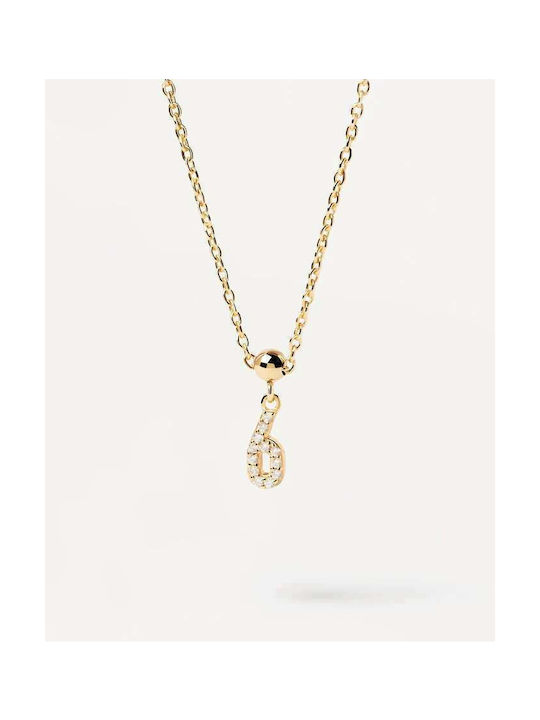 P D Paola Necklace from Gold Plated Silver with Zircon