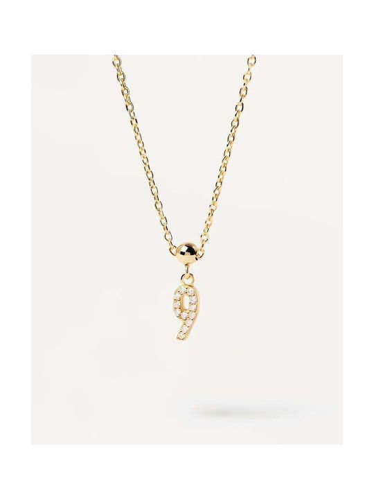 P D Paola Necklace from Gold Plated Silver with Zircon