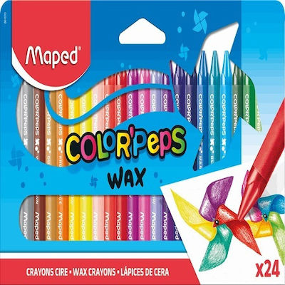 Maped Color Peps Wax Set von Buntstiften mit 24 Farben 861013