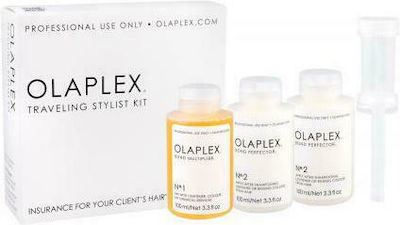 Olaplex Traveling Stylist Kit - Dyed & Damaged Hair Treatment Haarpflegeset für Glättung 3Stück