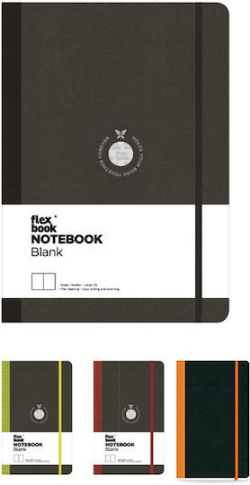 The Writing Fields FlexBook Notebook 96 Sheets A5 Ruled with Elastic Black