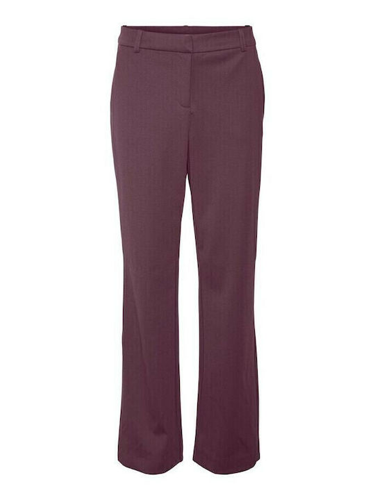 Dama Pantaloni Chino cu Croială Dreaptă Burgundy