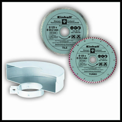 Einhell TE-AG 125 CE Kit Τροχός 125mm Ρεύματος 1100W με Ρύθμιση Στροφών
