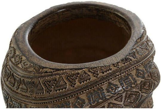 DKD Home Decor Ghiveci Polirosină Maro 13.5x15.5x25.5εκ. Africana