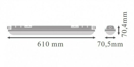 Ledvance Φωτιστικό Σκαφάκι Eco Class Damp Proof Εξωτερικού Χώρου με Ενσωματωμένο LED 21W 61εκ.