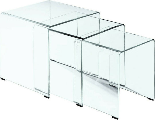 Set Of Glasser Transparent Zigon Coffee Tables Set Of Glasser Transparent Zigon Coffee Tables