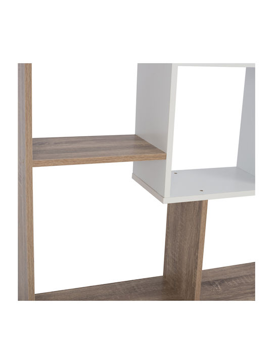 Bookcase Brody Natural - White 136x22x136cm