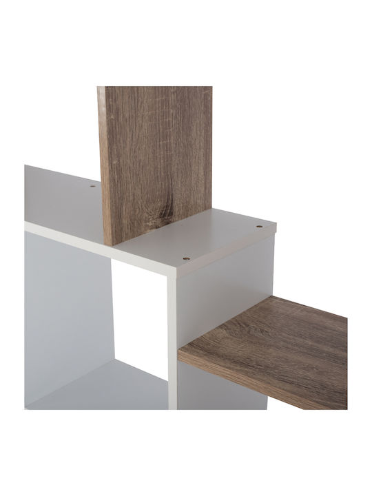 Bookcase Brody Natural - White 136x22x136cm