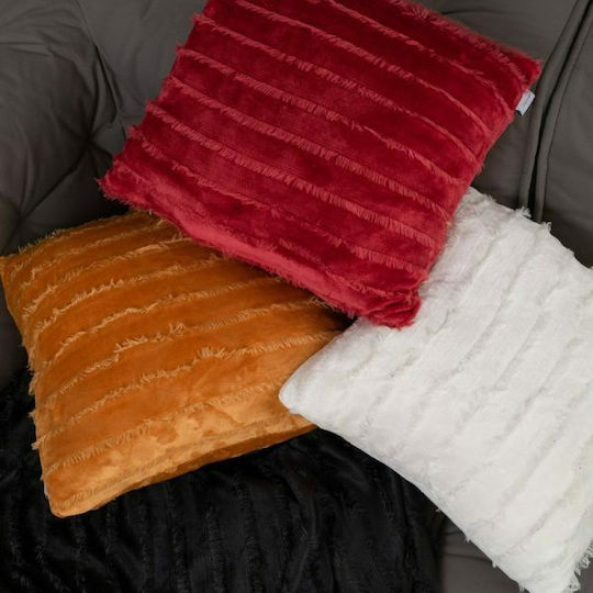 Palamaiki Dekorativer Kissenbezug Gwen Fleece Schwarz 50x50 cm