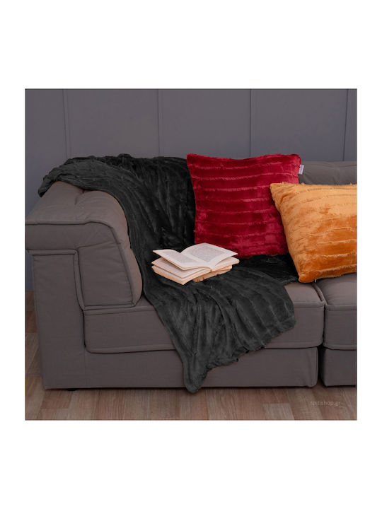 Palamaiki Gwen Velvet Blanket for Couch 130x180cm Black