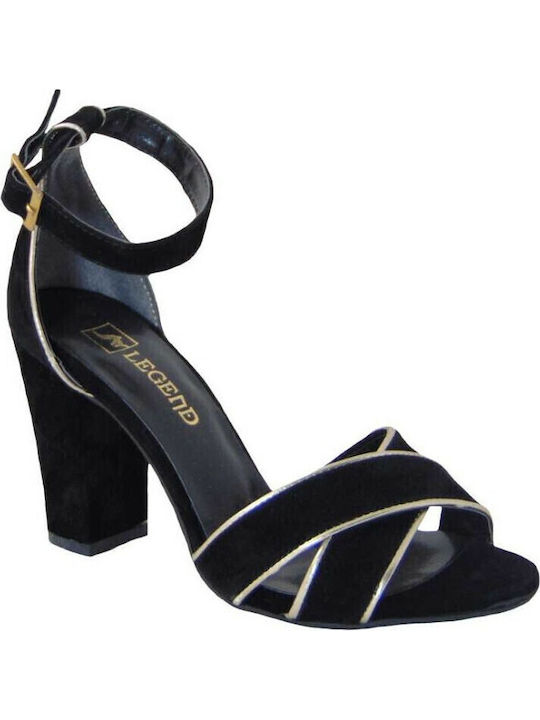 452 Suede Sandalen Schwarz
