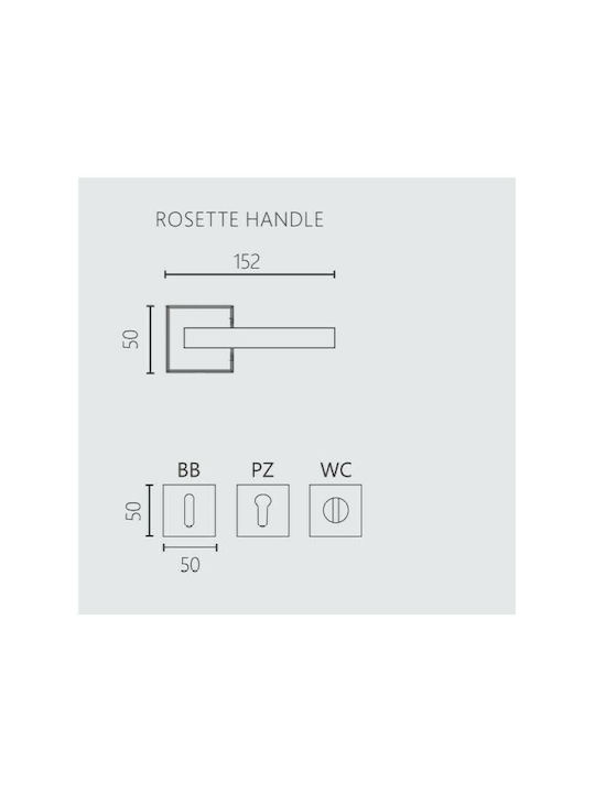 Zogometal Lever Middle Door with Rosette 2236 2236 Pair with Rosette White