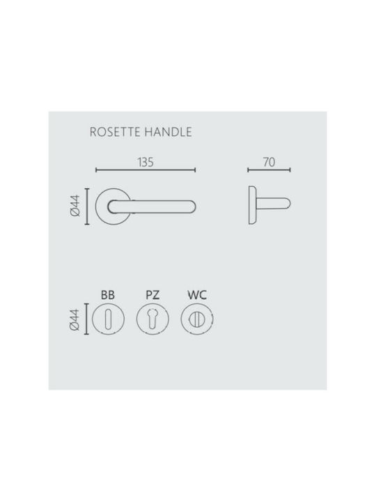 Zogometal Lever Middle Door with Rosette 304 304 Pair with Rosette URL