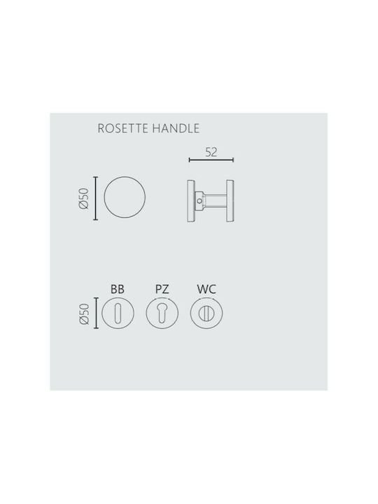 Zogometal Lever WC with Rosette 2241 2241 Pair with Rosette Mπρονζέ